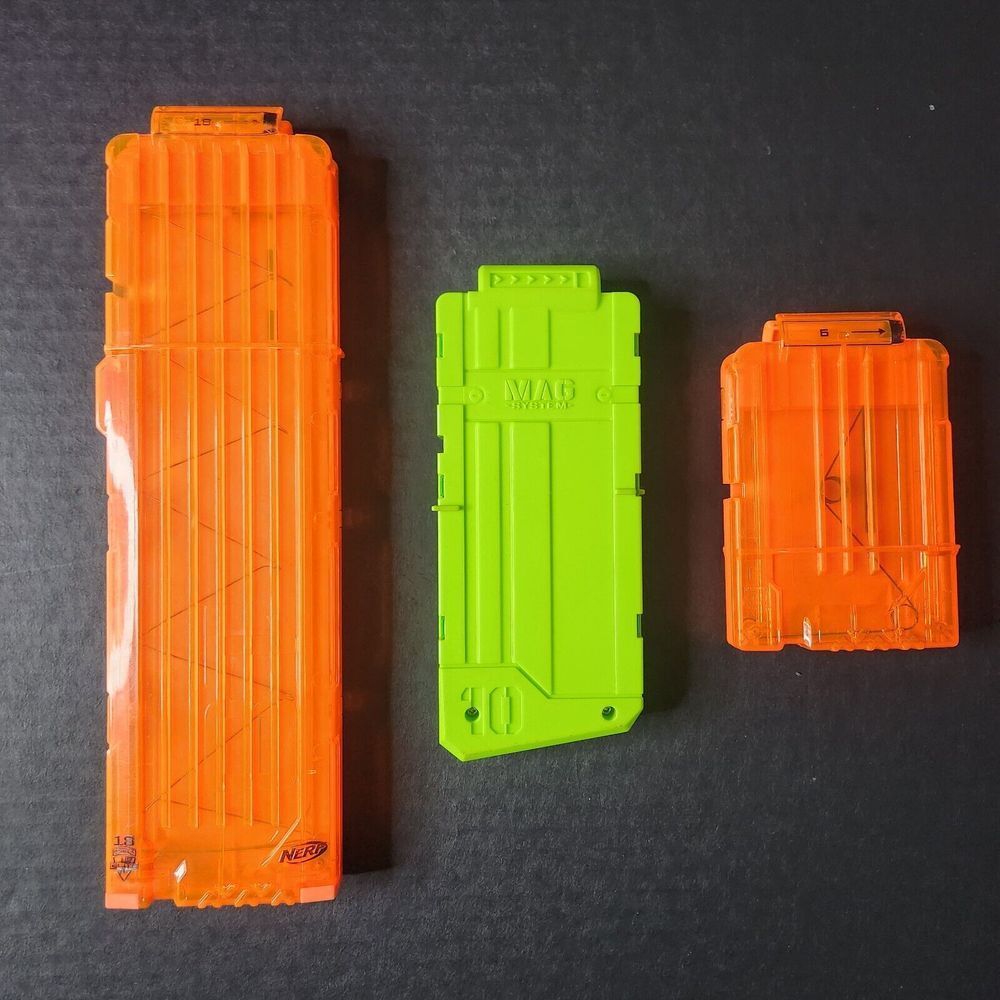 Lot Of 3 Nerf Gun Clips Orange